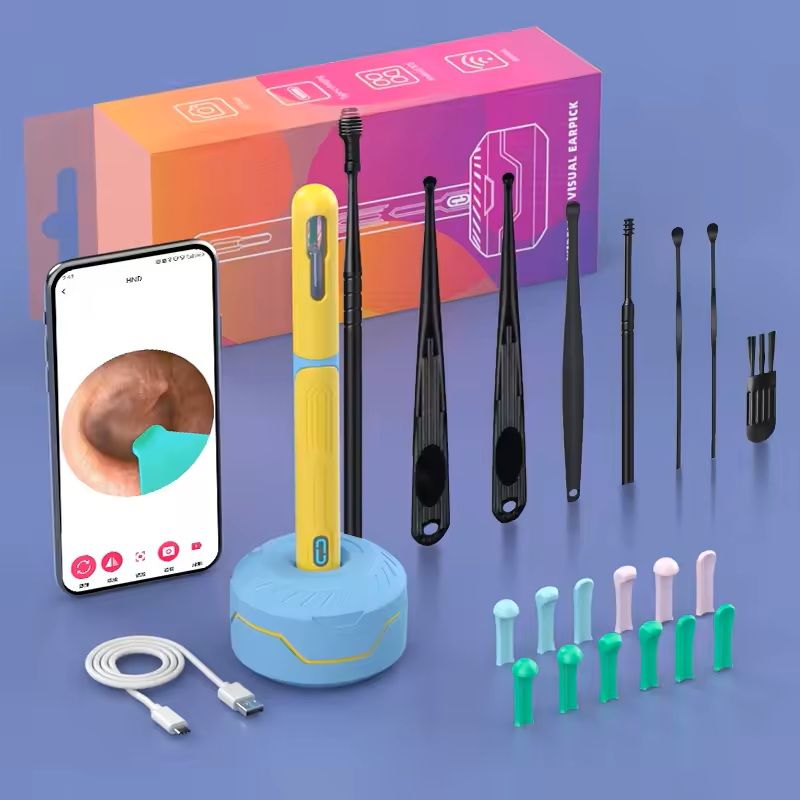 HD Ear Cleaner with Camera – Rechargeable USB C Otoscope Set for Safe and Visible Wax Removal