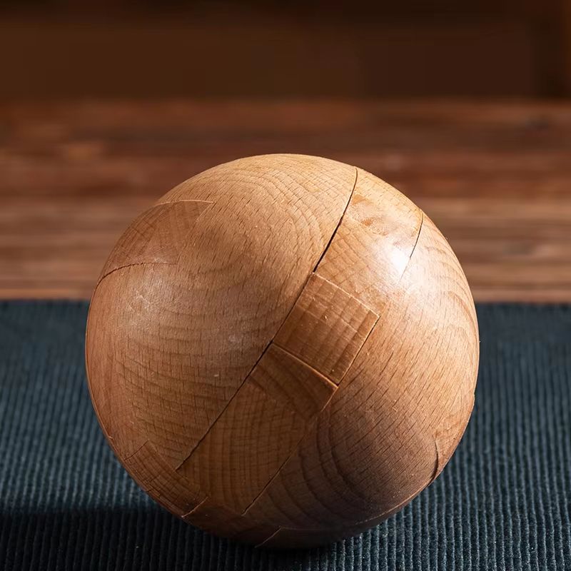 Wooden Kongming Lock 3D Sphere Puzzle Intelligence Toy for Adults and Kids
