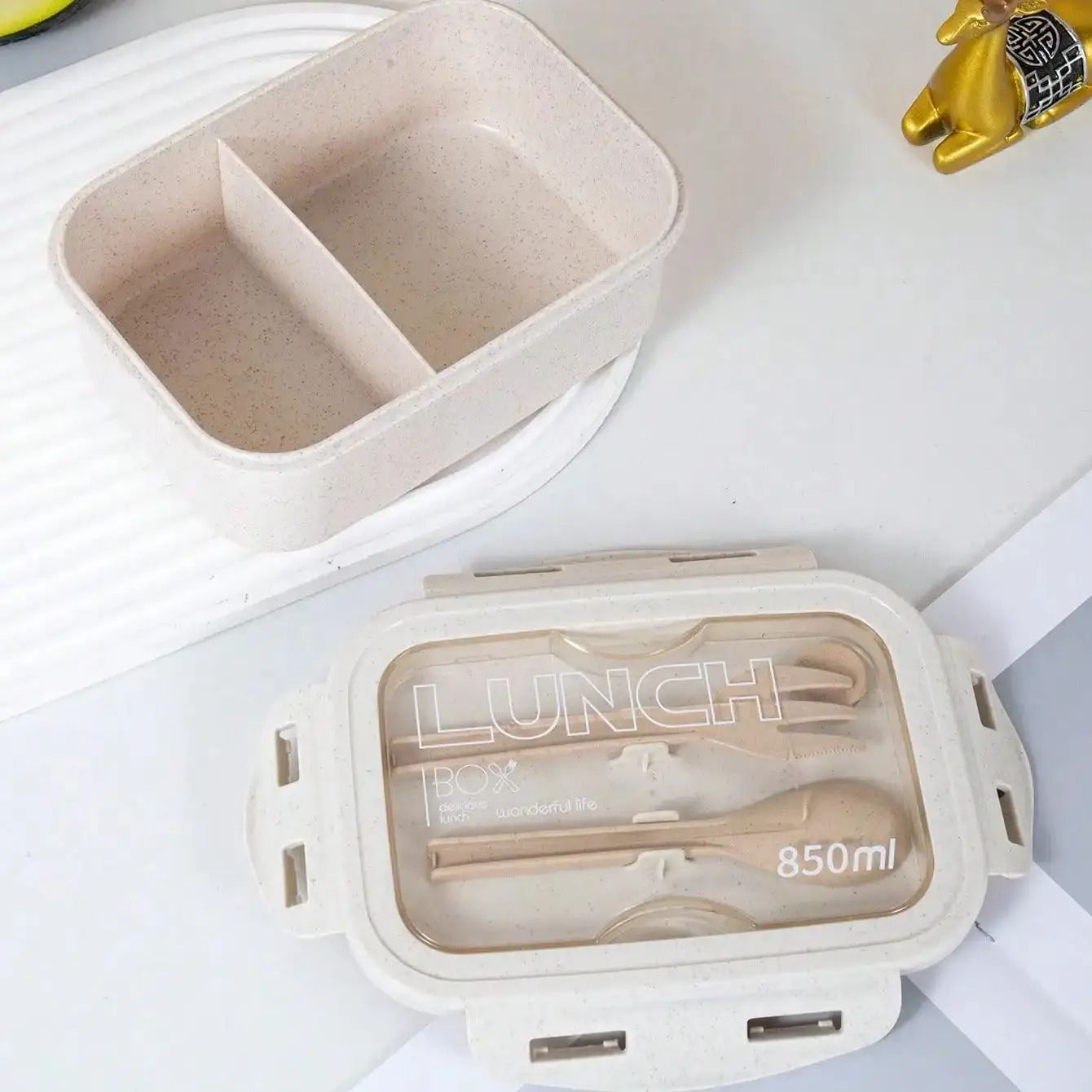 Microwave Safe Lunch Box with Tableware and Airtight Seal