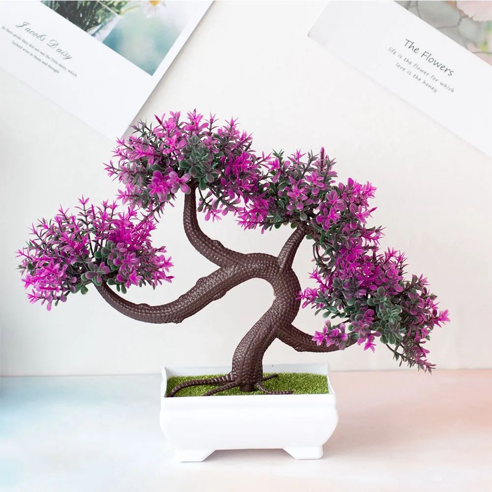 Artificial Bonsai Plant in Pot for Desk Plant Decor and Zen Home Styling
