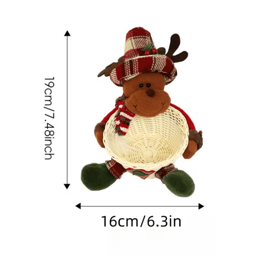 Snowman Holiday Candy Basket – Christmas Woven Gift Basket & Snowman Christmas Decoration