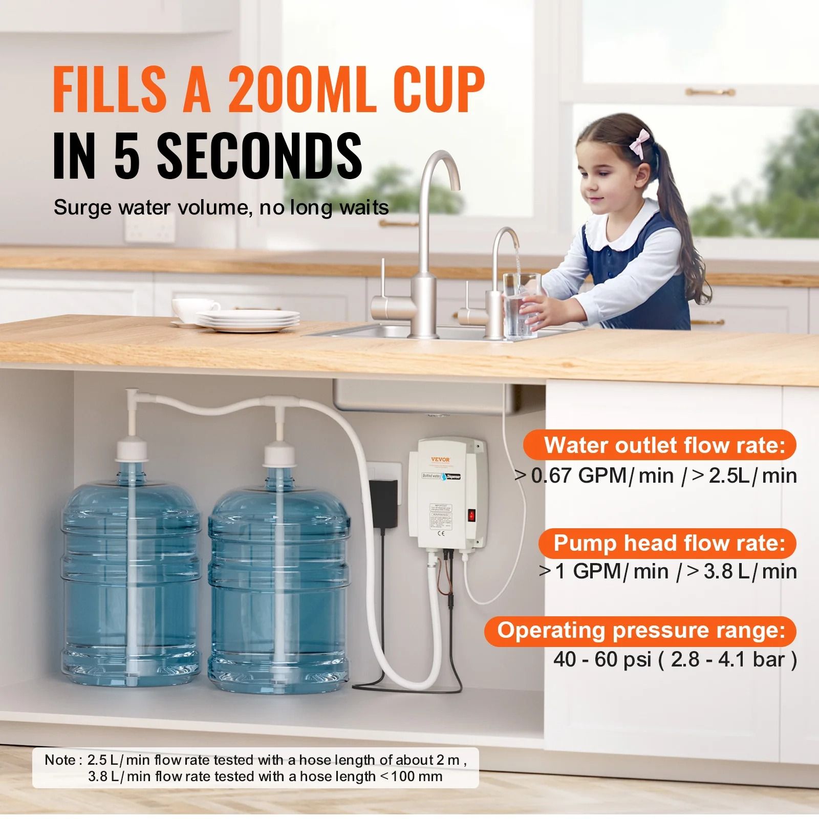 SucceBuy Electric Double Water Dispenser Pump System for 5 Gallon Bottles with Dual Pipe for Home or Office