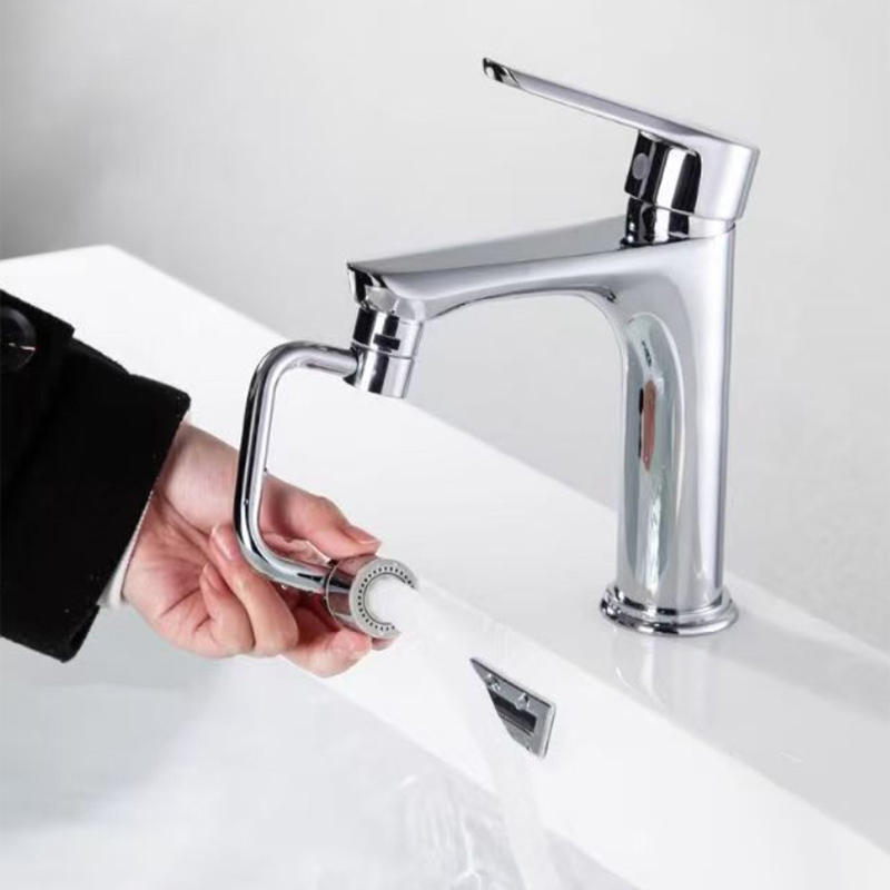 Universal Faucet Extender, Multi Functional Washbasin U Shaped Anti Splash Rotating Sink Head