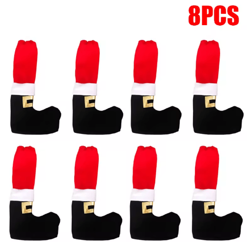 Festive Christmas Chair Leg Covers – Santa Chair Leg Socks for Holiday Table & Dining Decor