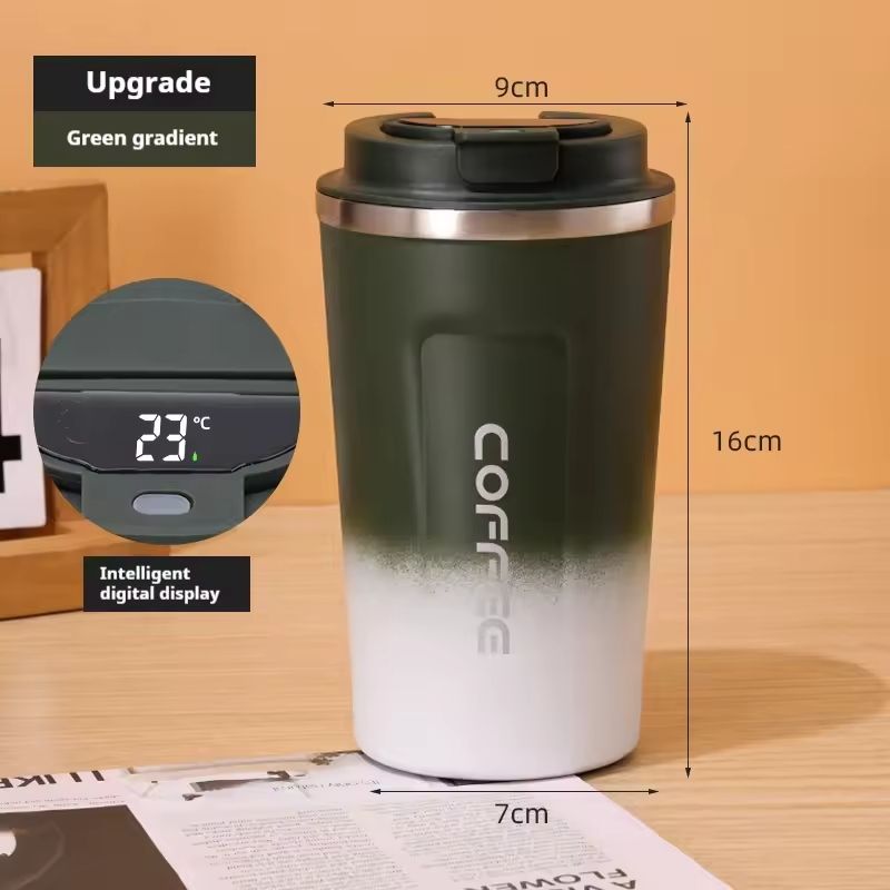 Intelligent Digital Temperature Display Travel Coffee Mug with Vacuum Insulation