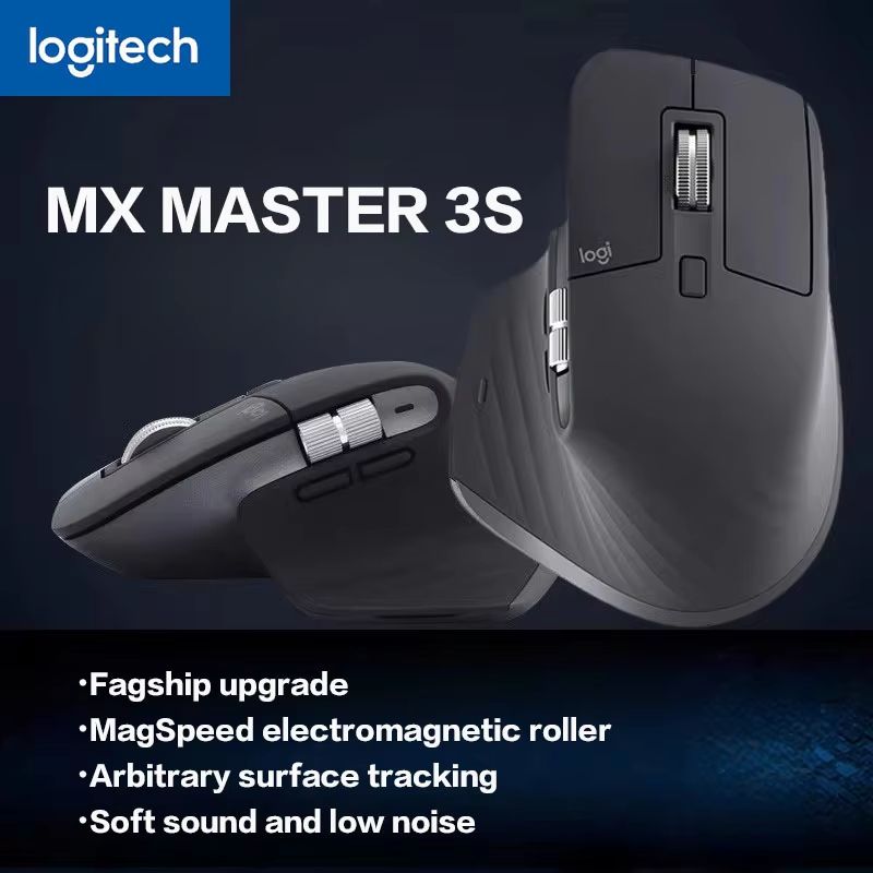 Logitech MX Master 3S Ergonomic wireless Bluetooth mouse with Quiet Clicks and MagSpeed Scrolling