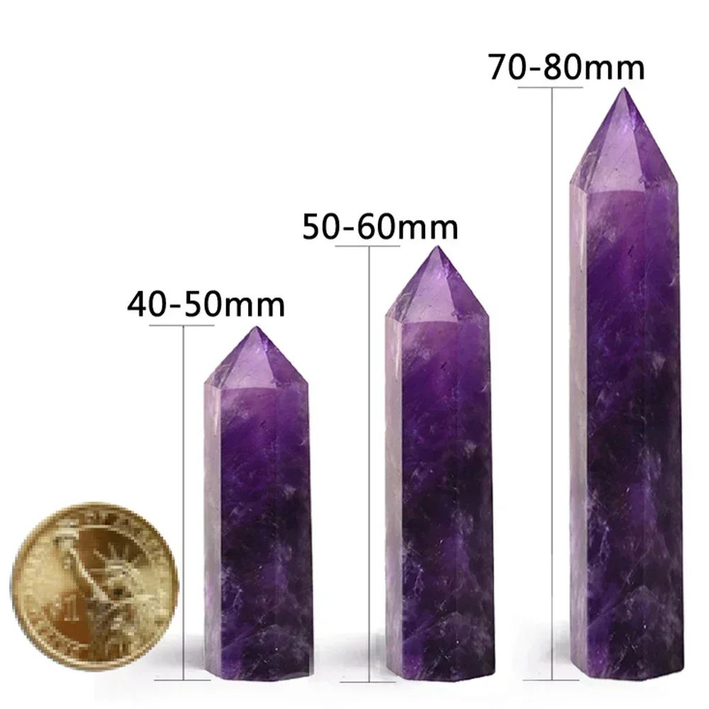 Rose Quartz & Amethyst Crystal Wand for Reiki Healing and Meditation