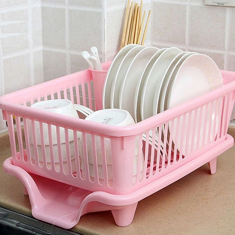 ClearFlow Kitchen Countertop Dish Drying Rack with Drainer Board