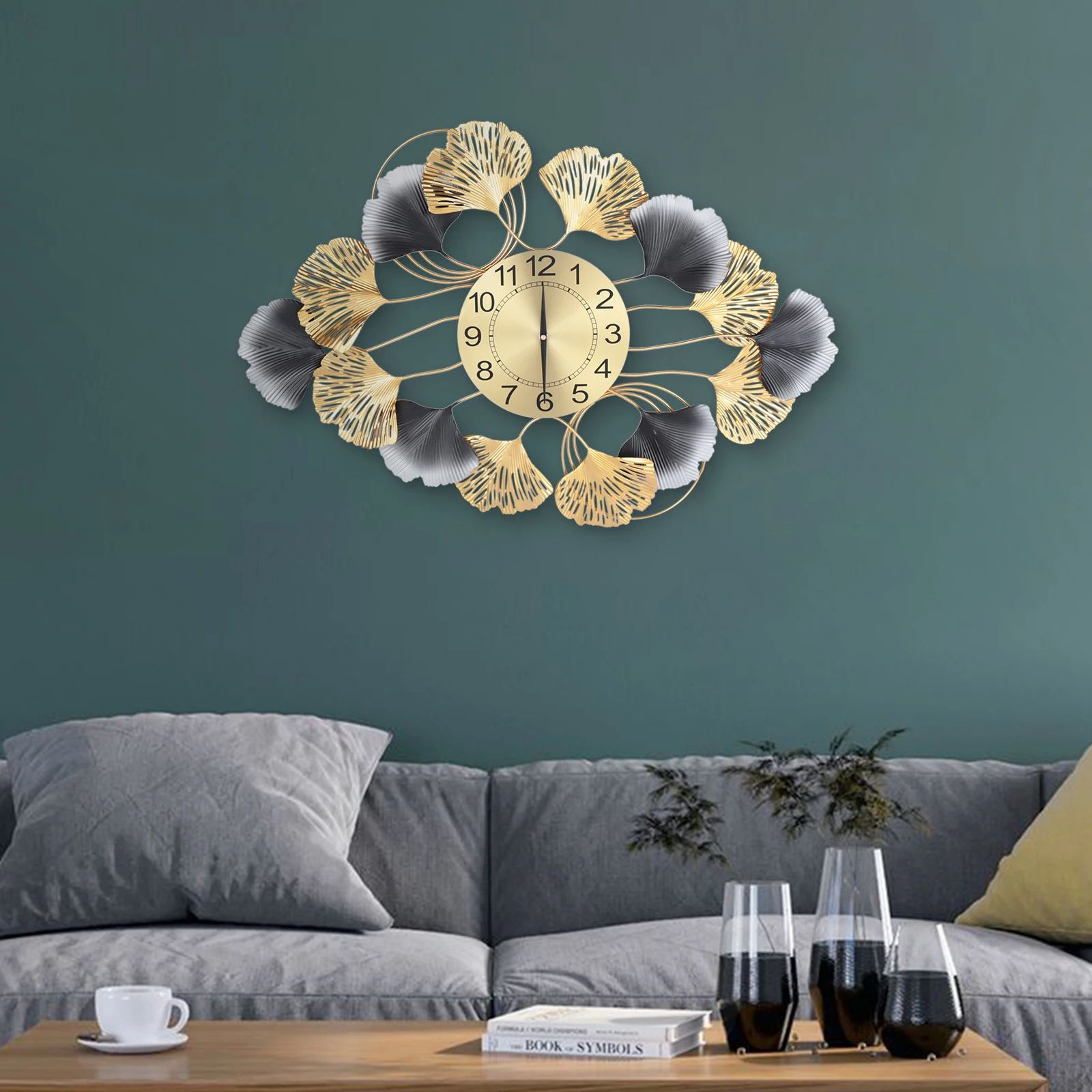 Modern Gold Statement large wall clock for Living Room Decor