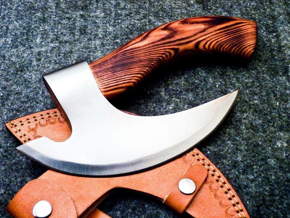 Rare Custom Made Viking Pizza Axe Handmade Stainless Steel Medieval Pizza Cutter