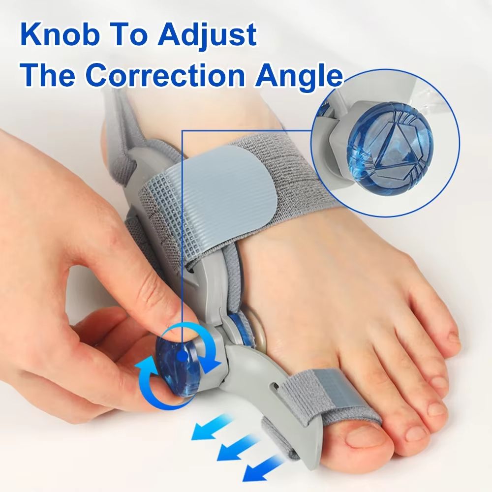 Adjustable Bunion Corrector – Big Toe Straightener and Hallux Valgus Support with Rotating Alignment