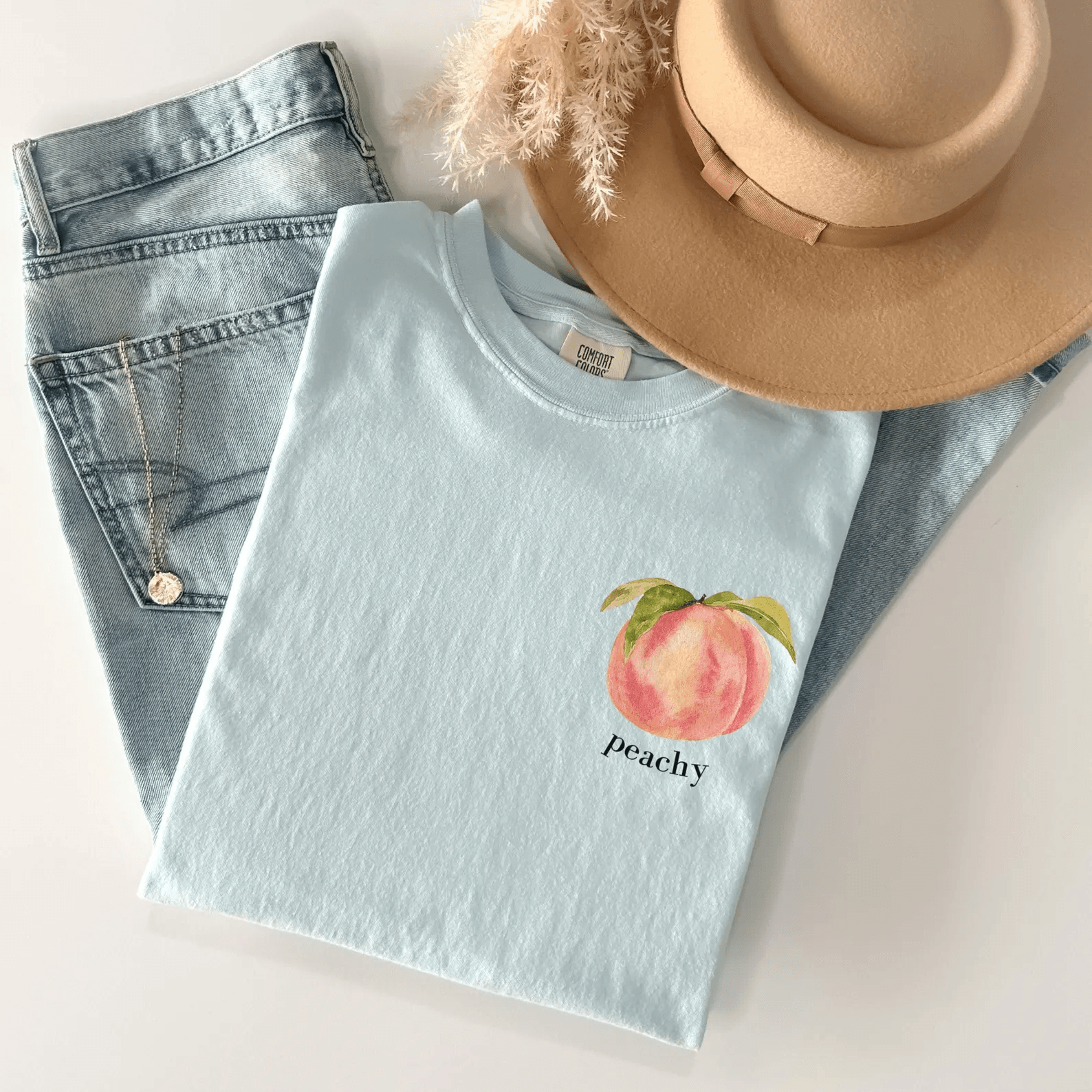 Peach Aesthetic Fruit Shirt Vintage Graphic Tee Cute Foodie Garden Plant Lover Gift