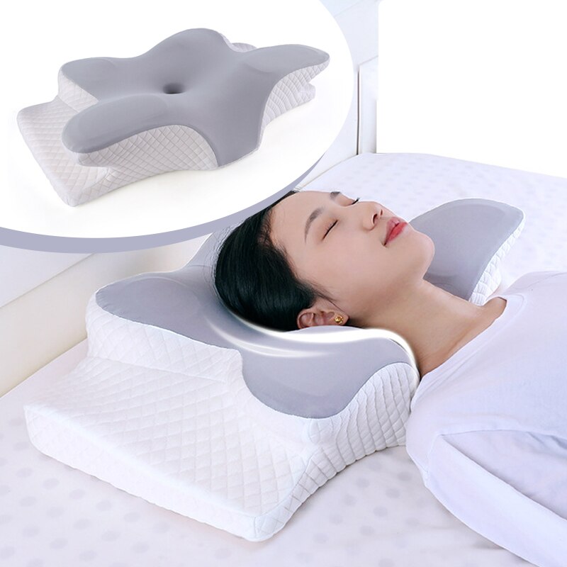 ErgoButterfly Cervical Memory Foam Pillow for Neck Pain Relief and Orthopedic Sleep Support