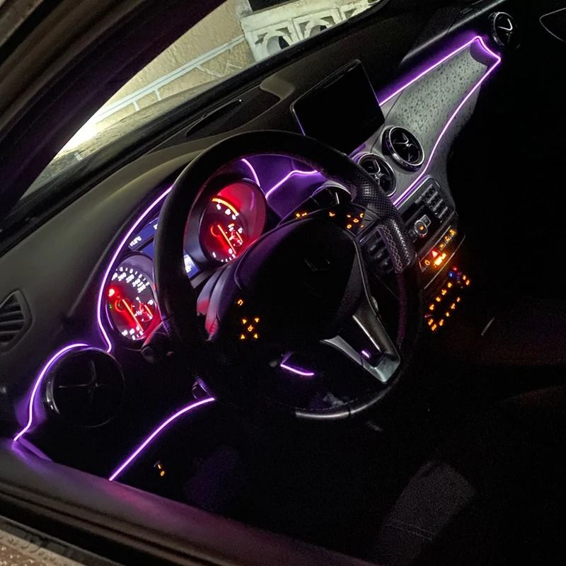 5m Car Interior LED Ambient Light Strip with USB Power Flexible Cold Light Tube