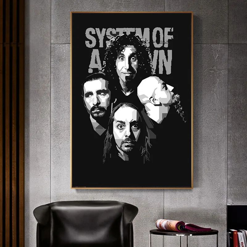 System of A Down Band Poster Canvas – Heavy Metal Music Wall Art for Bedroom, Living Room & Home Decor