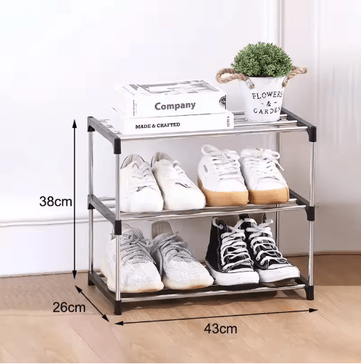 3 to 4 Layer Space-Saving Shoe Rack Multi Tier Household Storage Organizer