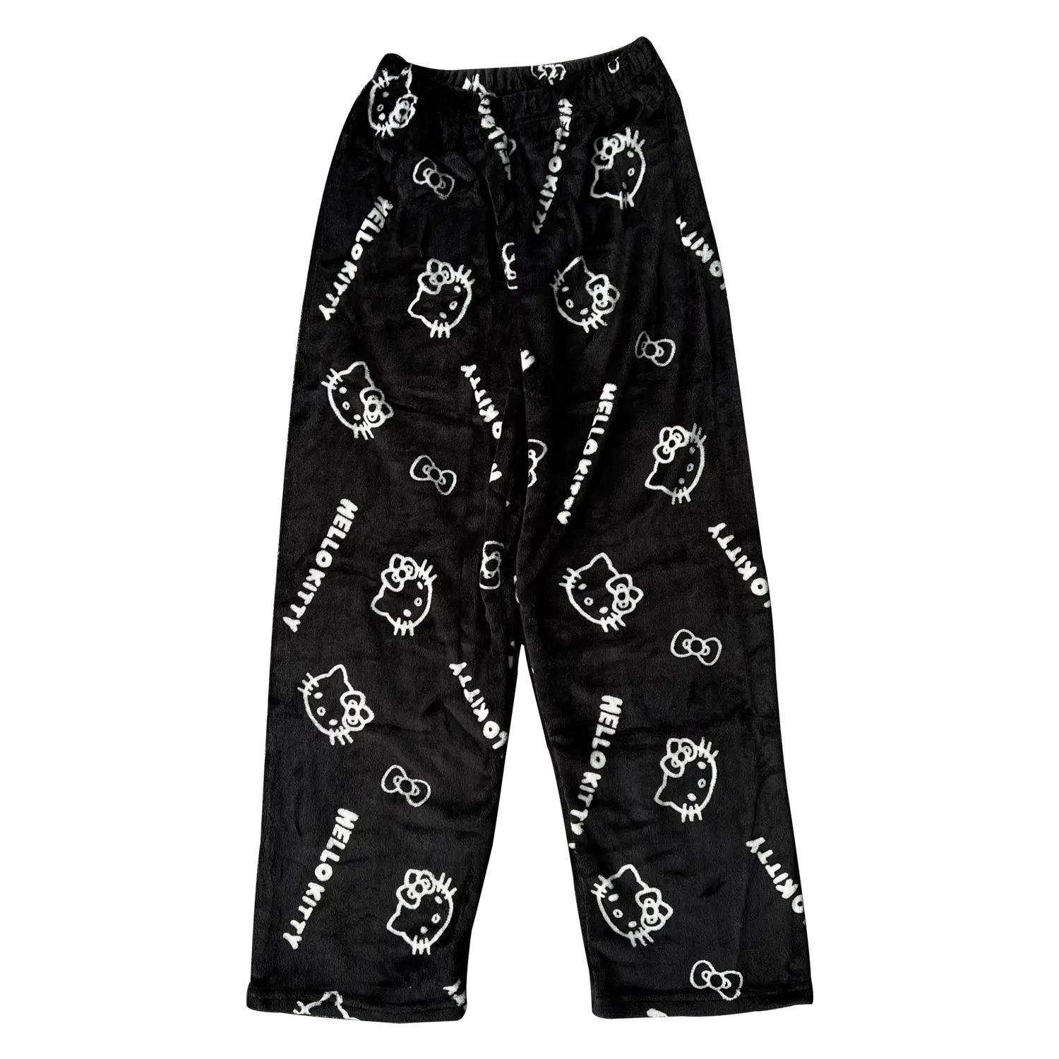 Home pajamas trousers casual set, pajamas cartoon couple walking, Hello Kitty pajamas anime women's lounge homewear