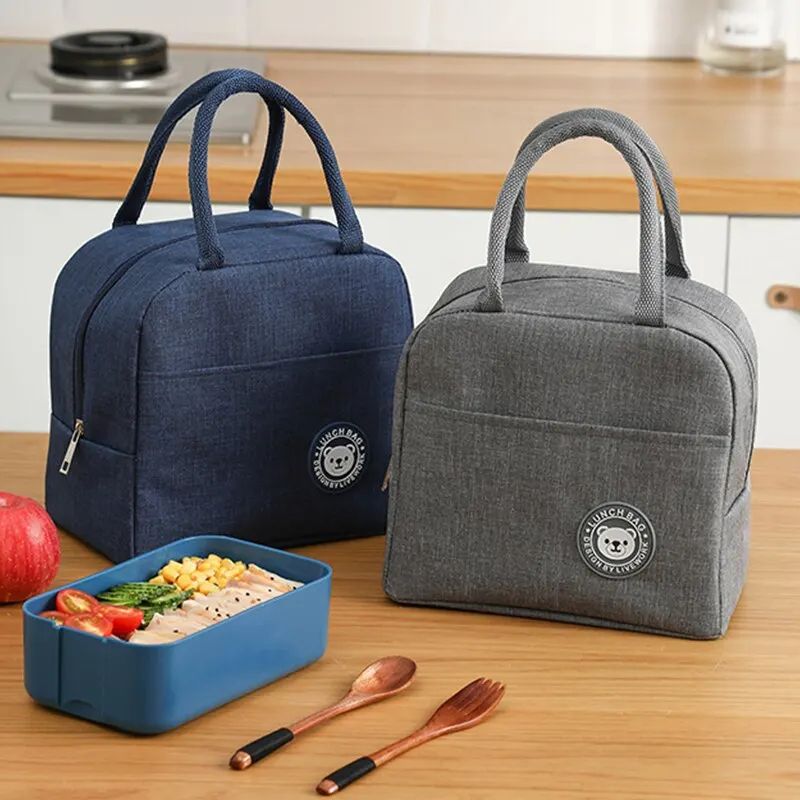 Insulated Canvas Lunch Tote Bag