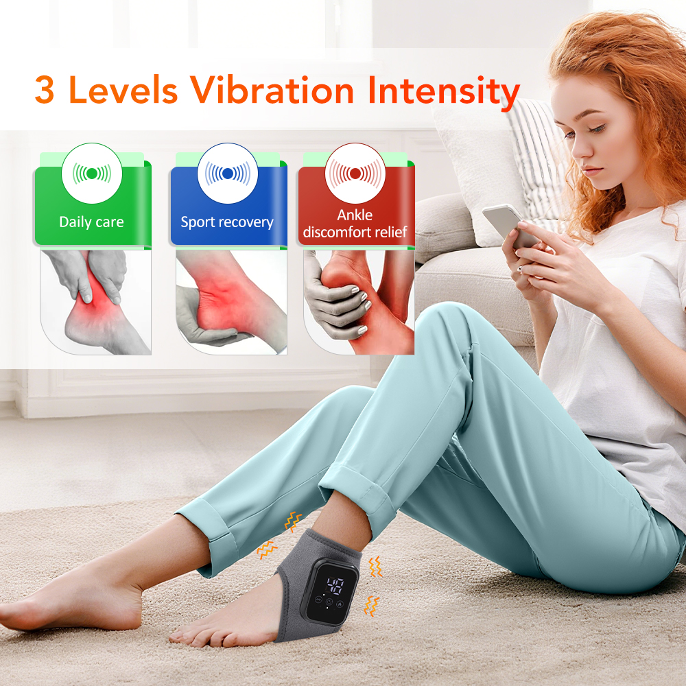 Foot Heat Massager, Hot Compresses & Vibration Massager, Timer, Breathable Material, USB, Foot and Ankle Joint
