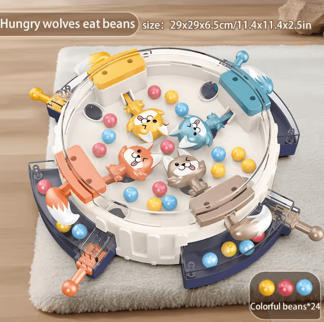 Family Interactive Desktop Game Hungry Wolf Eating Beans Challenge Puzzle
