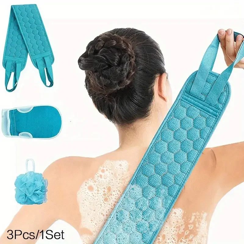 3-Piece Exfoliating Body Scrubber Set – Complete Exfoliating Body Scrubber Kit for Deep Clean & Skin Renewal