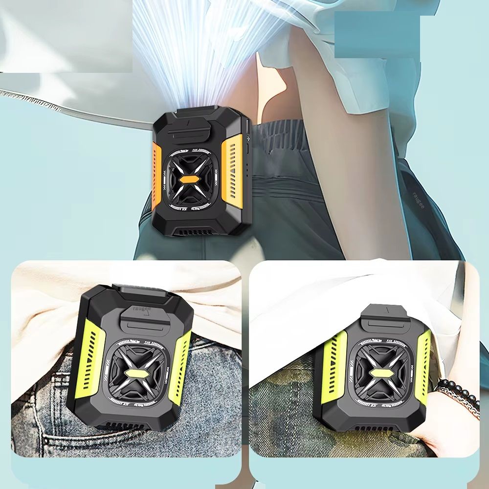 Waist Fan Portable, Hanging Neck Fan with Speeds, Wearable Shirt Fan, Clip Belt Fan for Outdoor Travel