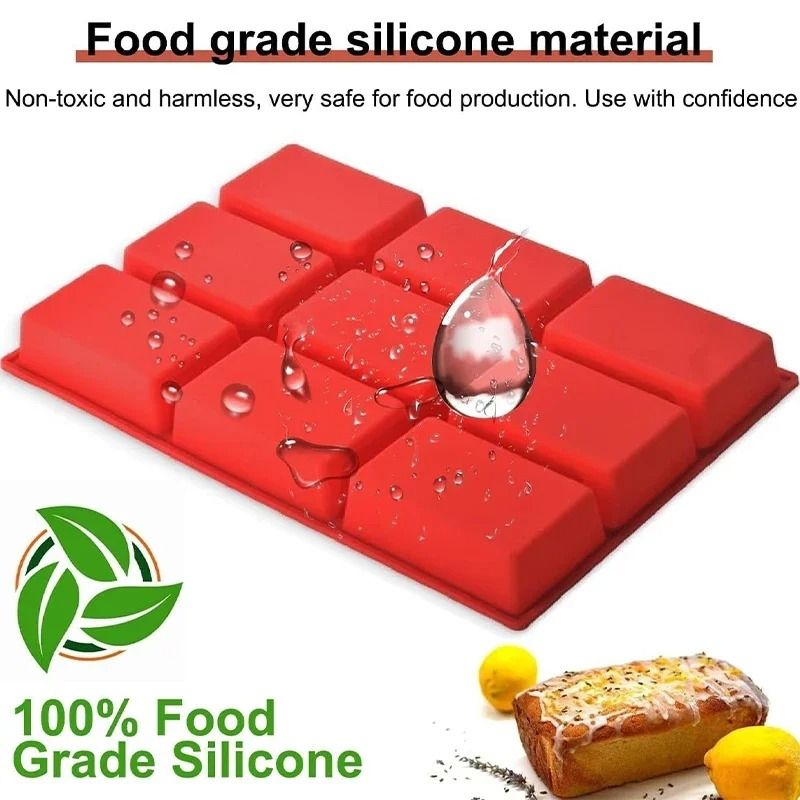 9 Grid Silicone Mini Loaf Baking Mold