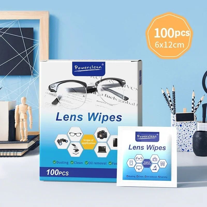 100 Pack Glasses Cleaning Lens Wipes for Screens and Lenses