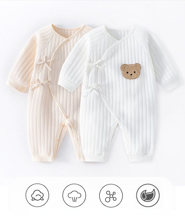 Somenie Cotton Knitted Baby Jumpsuit Long Sleeve Infant Romper