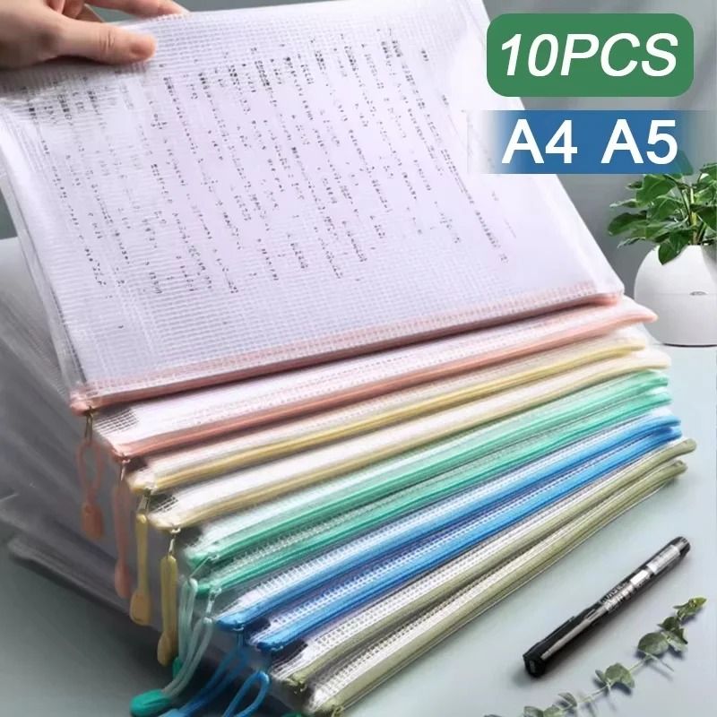 Multipurpose Mesh Zipper Pouch and Document Organizer
