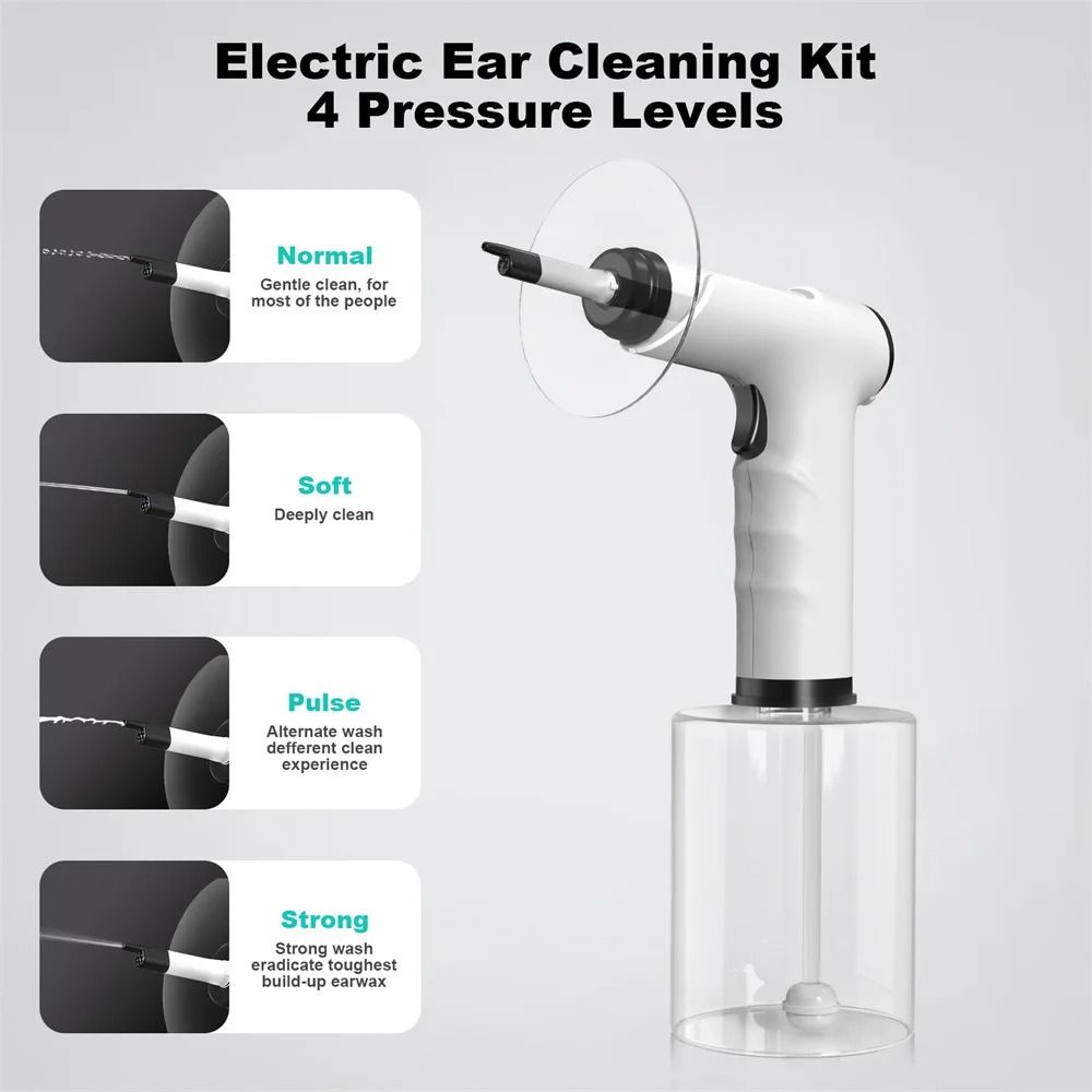 Electric Ear Cleaner Kit with Adjustable Spray – Safe Ear Wax Removal Irrigation Tool