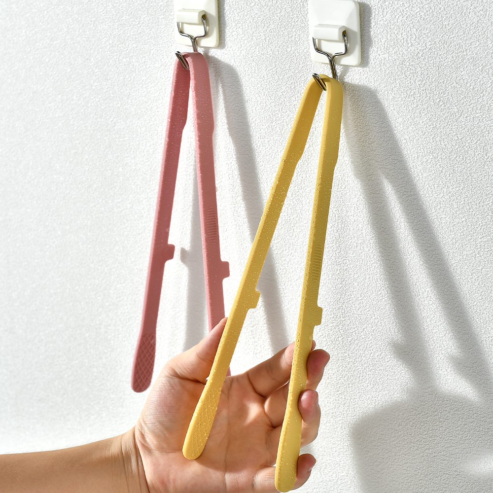 Silicone Food Toast Tongs, Trivet Tongs for Kitchen, Non-slip Cooking Clip Clamp, BBQ Salad Grill Tools