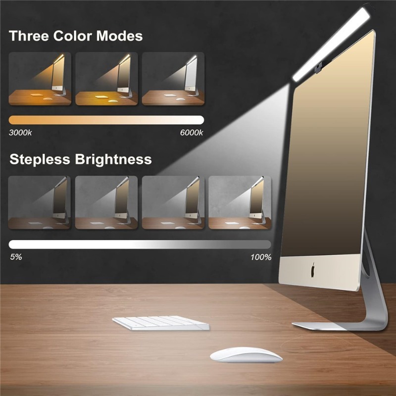 USB Dimmable LED Clip Light, Eye-Caring Screen Hanging Desk Lamp, Ideal Birthday/Valentine's Gift