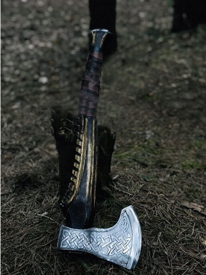 CUSTOM HANDMADE HIGH CARBON STEEL HUNTING VIKING BEARDED HATCHET TOMAHAWK AXE