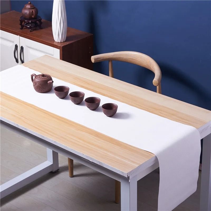 Modern Woven Vinyl Table Runner | Heat-Resistant & Non-Slip PVC Dresser Cover
