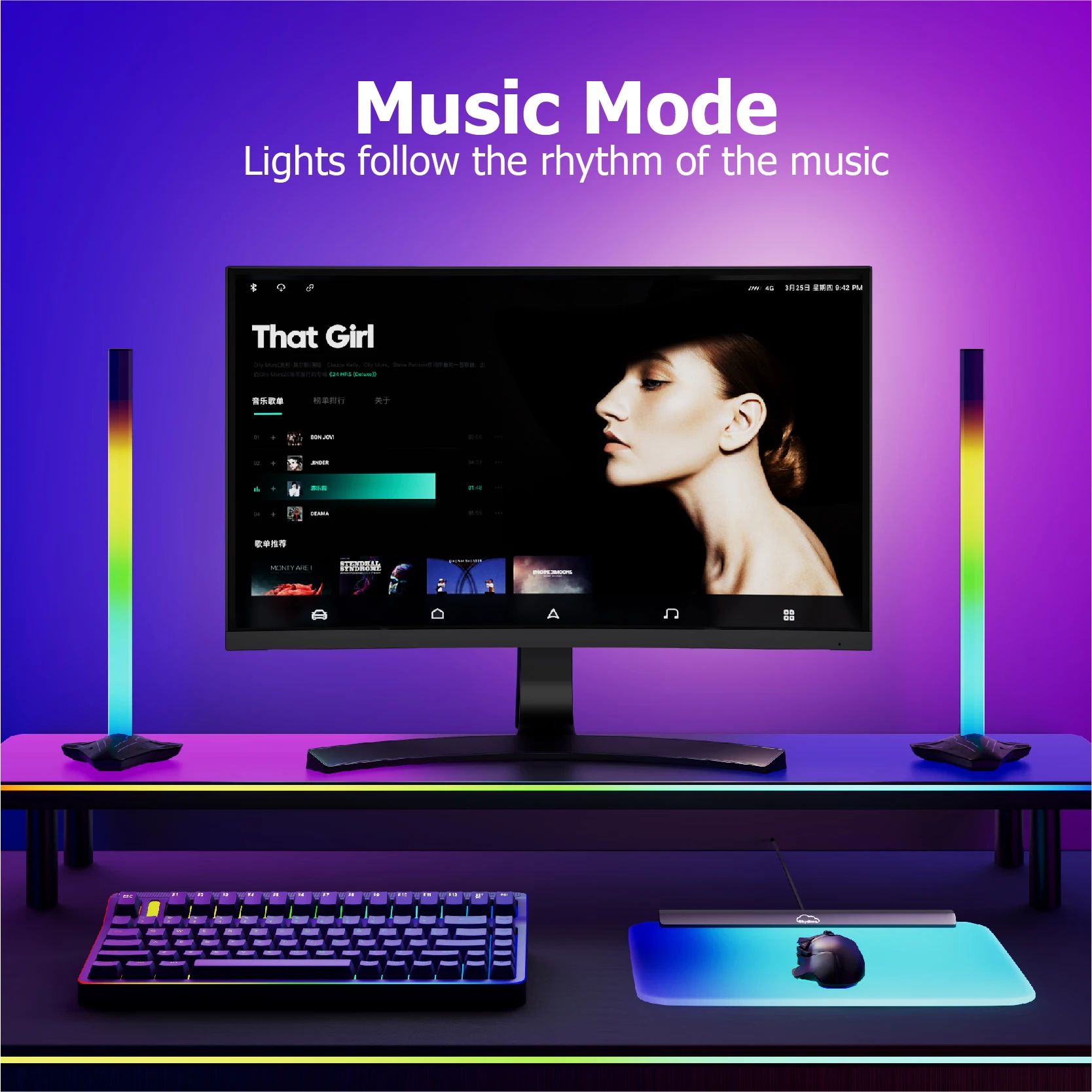 Smart RGB Mouse Pad with Screen Sync Ambient Lighting