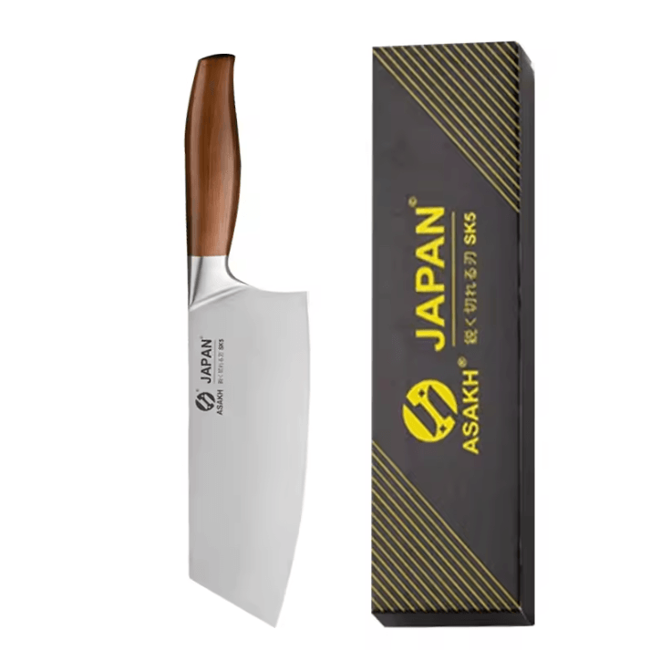 Professional Japanese Kitchen Knives Set with Chef, Santoku, Fillet, and Cleaver