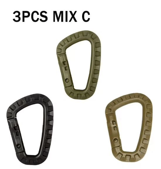TrailLock Tactical Carabiner Clip Set Quick Hook Gear Keychain