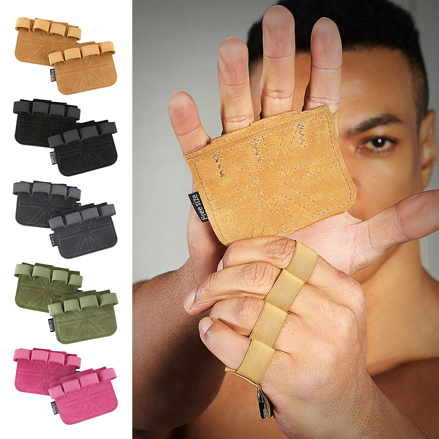 Men's and Women's Cowhide Weightlifting Gloves with Palm Protection, Fitness, Gymnastics, and Grip Strength Support