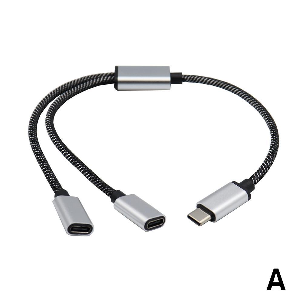 TypeC Hub One To Two, Type C Splitter for Mobile Phone, Tablet, Computer, PC Accessories for Easy Data Transfer