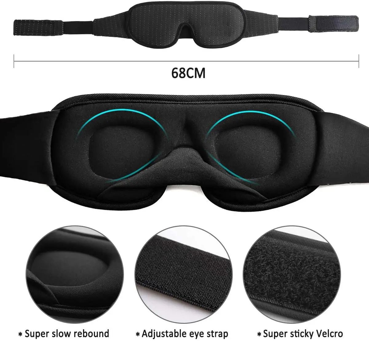 3D Soft Padded Sleep Eye Mask Blindfold