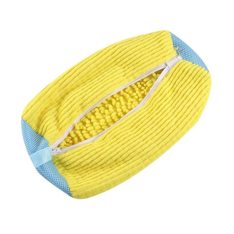 360 Degree Fluffy Shoe Washing Bag Reusable Laundry Cleaner with Zipper