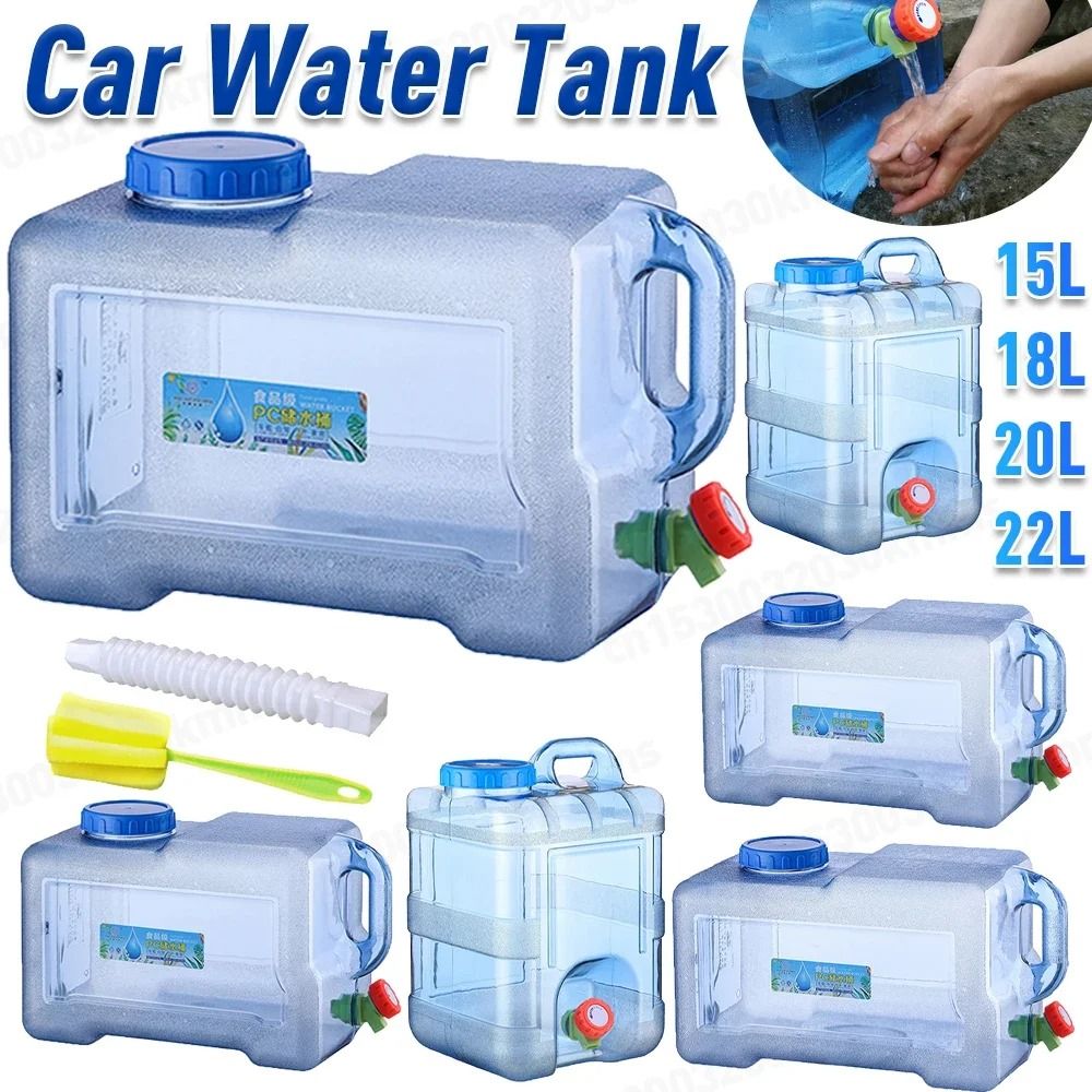 5 L to 22 L Portable Water Storage Bucket with Faucet for Camping and Outdoor Use