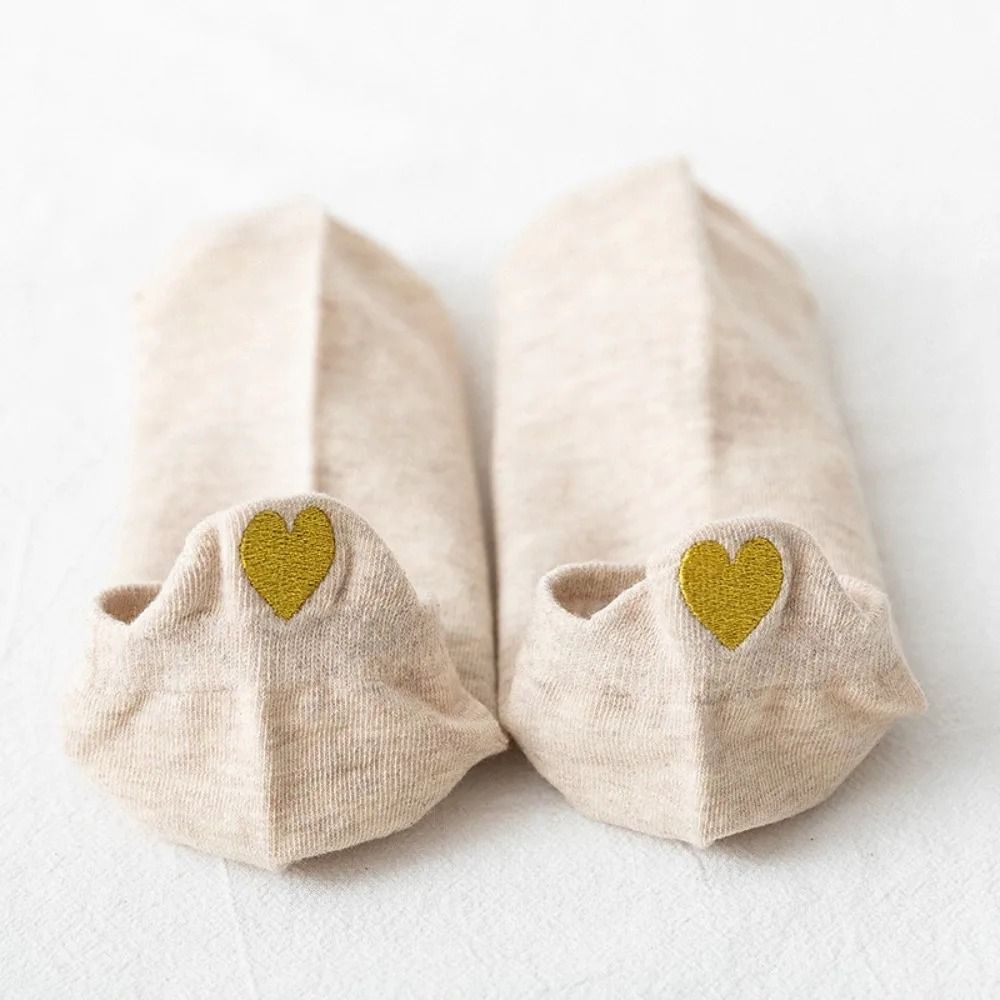 Sweet Heart Embroidered Low-Cut Boat Socks and Active Compression Anklets