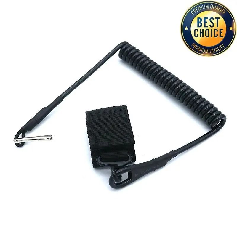 Tactical Anti Lost Elastic Lanyard Rope Spring Safety Strap