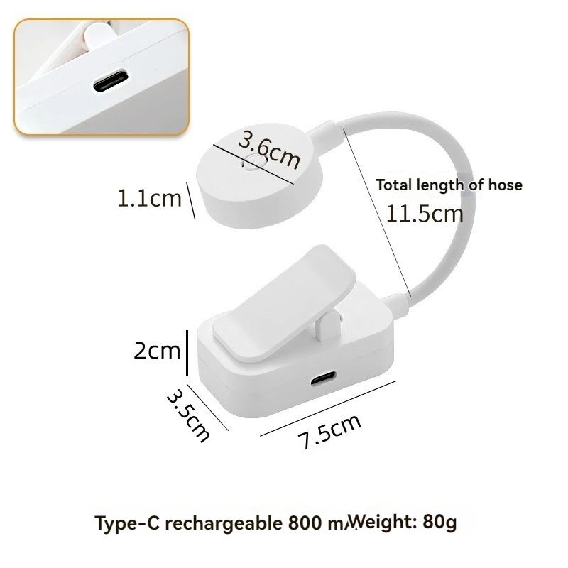 Mini USB Rechargeable Clip-On LED Reading Lamp