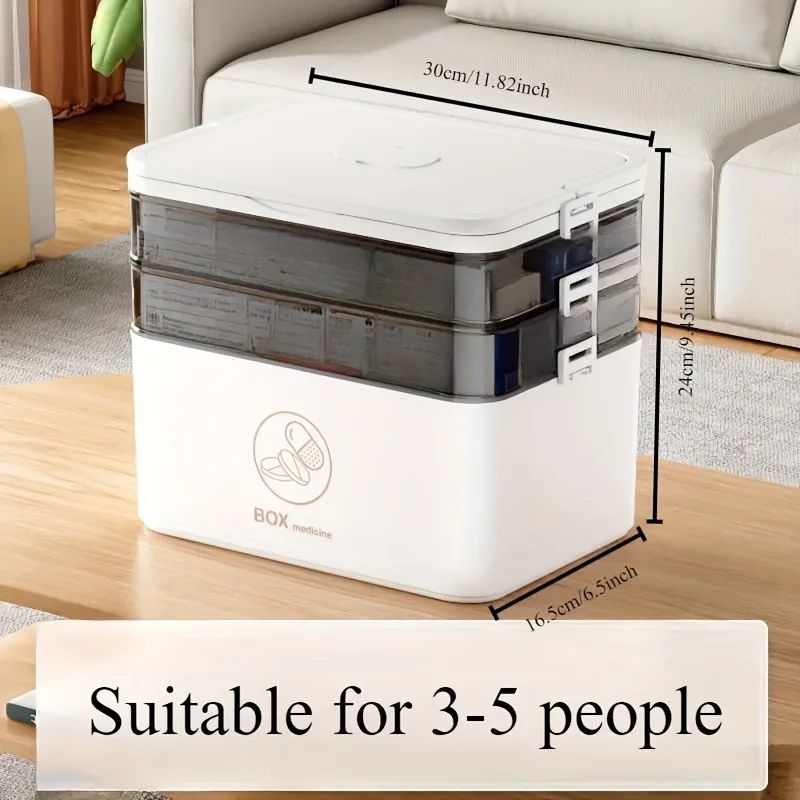 3 Tier Family Medicine Organizer Box