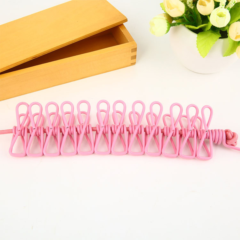 Portable Clothesline with Clips, Retractable Laundry Dryer, Outdoor Drying Rack for Clothes, Cloth Hanging Line