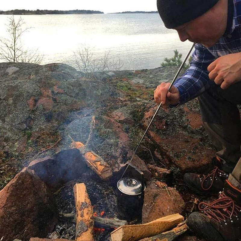 Telescopic Stainless Steel Camping Fire Starter Pipe for Outdoor Survival & BBQ