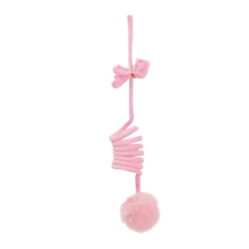 Interactive Cat Teaser Wand with Spring Rope Plush Ball Toy